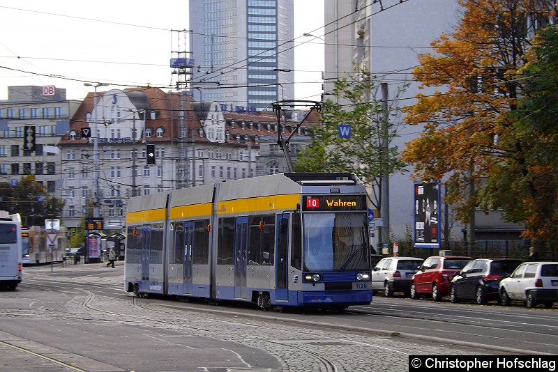 Bild: Als Linie 10 nach Wahren in Bereich Hauptbahnhof,Westseite.