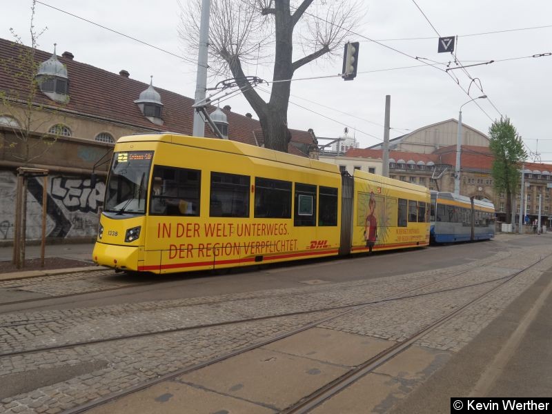 Bild: Ein Leoliner-Traktion als Linie 2 in Bereich Westseite,Hauptbahnhof.