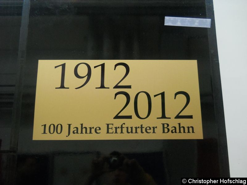 Bild: Seite 1912 gibt es die Erfurter Bahn und feierte am 30 und 31.03.2012 ihren 100. Geburtstag.