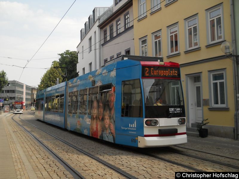 Bild: TW 610 als Linie 2 in der Manizerhofstraße.