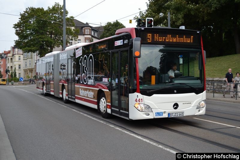 Bild: Wagen 441 als Linie 9 am Stadtpark kurz vorm Hauptbahnhof.