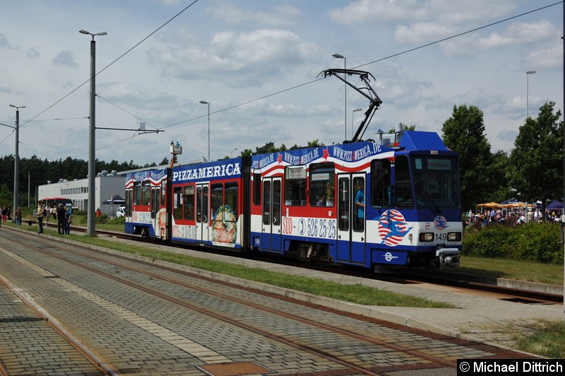 Bild: Wagen 149 als Dienstfahrt (Fahrschule) auf dem Betriebshof.