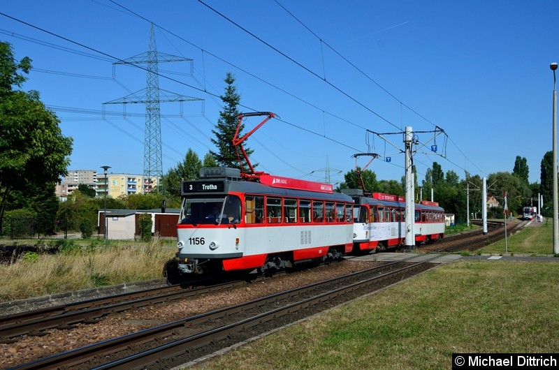 1156 + 1221 + 222 als Linie 3 kurz nach dem Verlassen der Endstelle Beesen.