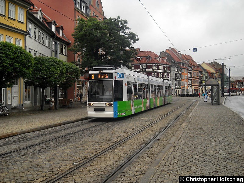 Bild: TW 611 als Linie 6 an der Haltestelle Domplatz Nord.