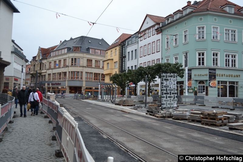 Blick auf die Haltestelle Fischmarkt/Rathaus. Bild: Blick auf die Haltestelle Fischmarkt/Rathaus.