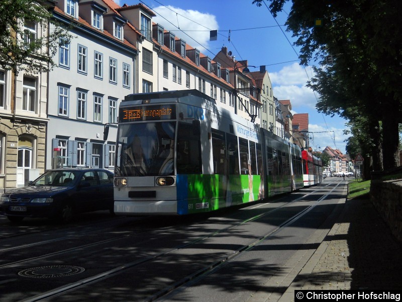 Bild: Auf der Stadtbahnlinie 3 in Bereich Andreasstraße.