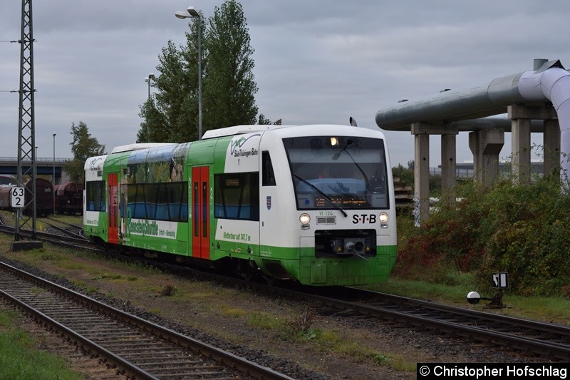 Bild: VT 124 beim Rangieren in Erfurt Ost.