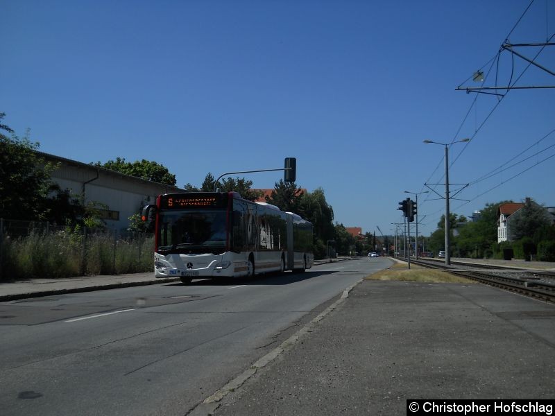 Bild: Bus 441 als SEV 6 in der Kranichfelder Straße in Richtung Wiesenhügel.