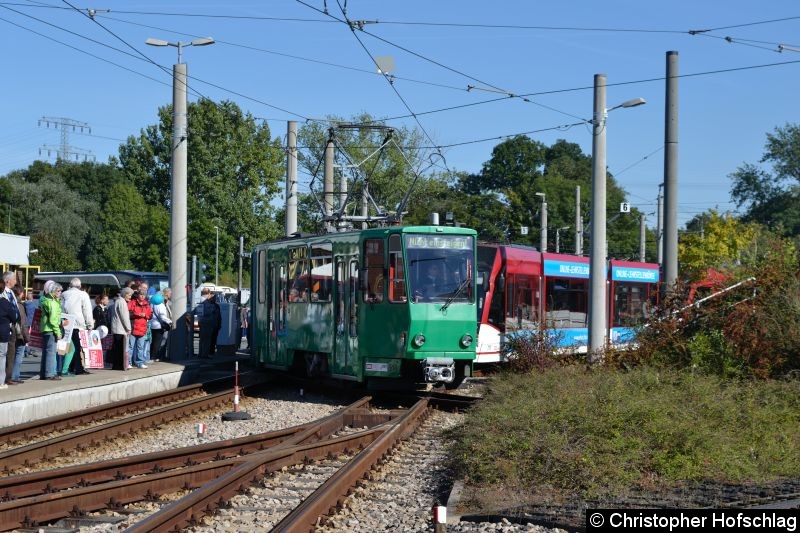 Bild: KT4D 518+519+495 beim Einrücken in Betriebshof Südost.