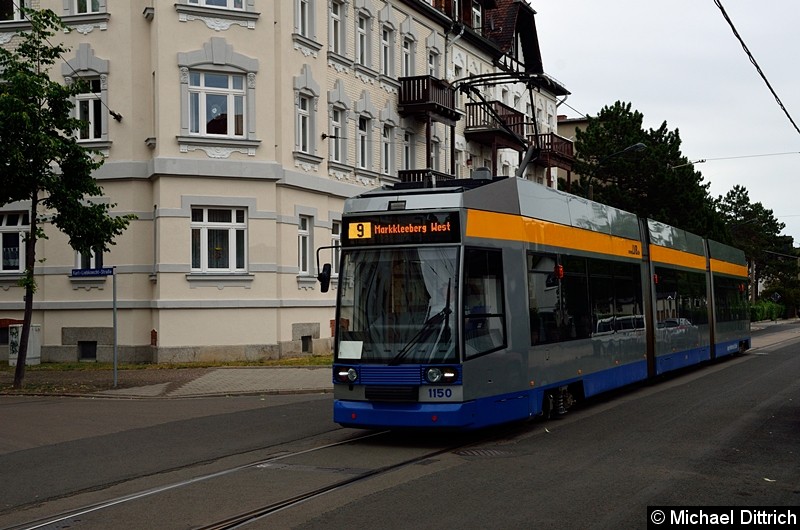 Bild: 1150 als Linie 9 in Markkleeberg West.
