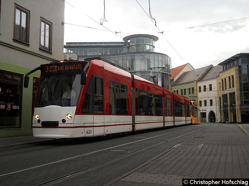 Bild: TW 622+702 auf der Stadtbahnlinie 3 auf dem Weg zum Fischmarkt.