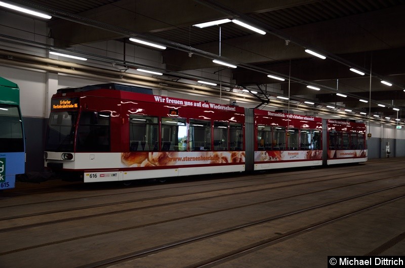 Bild: 615 + 616 in der Wagenhalle beim Tag der offenen Tür im Betriebshof Südost.