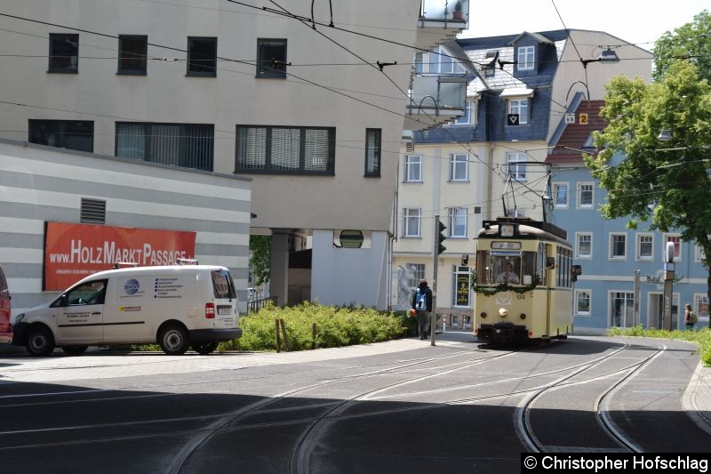 Bild: HTW 134 kurz vor der Haltestelle Stadtzentrum,Löbdergraben.