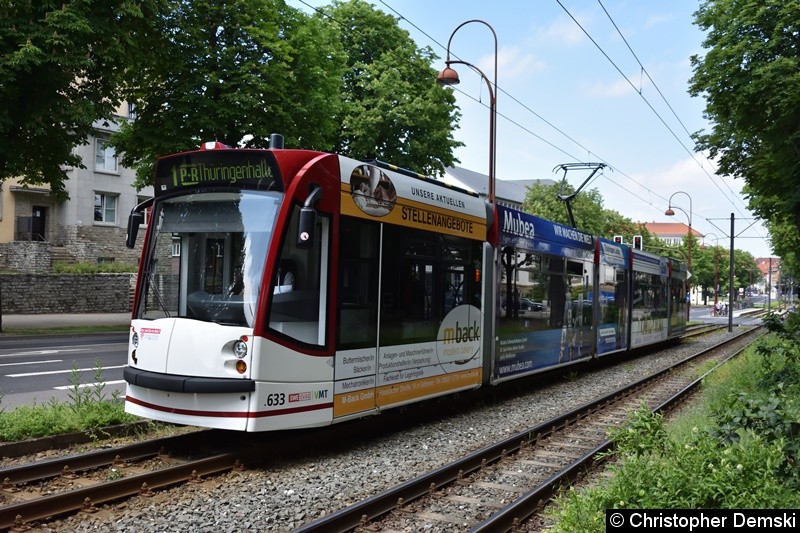 TW 633 als Linie 1 zwischen Haltestellen  Landtag/Stadion Nord und Humboldtstraße