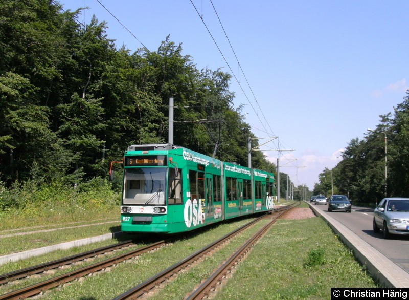 Bild: TW 627 als Linie 5 am Spechtweg