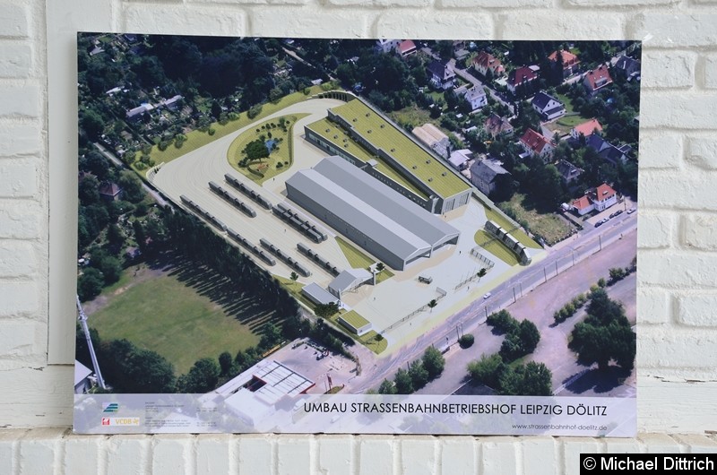 Bild: Werbetafel für den Umbau des Betriebshof.