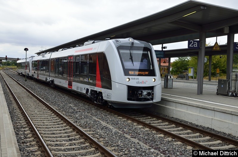 Bild: Hier der Sonderzug in Halberstadt. Beschildert als RE 18 nach Magdebugr Hbf.