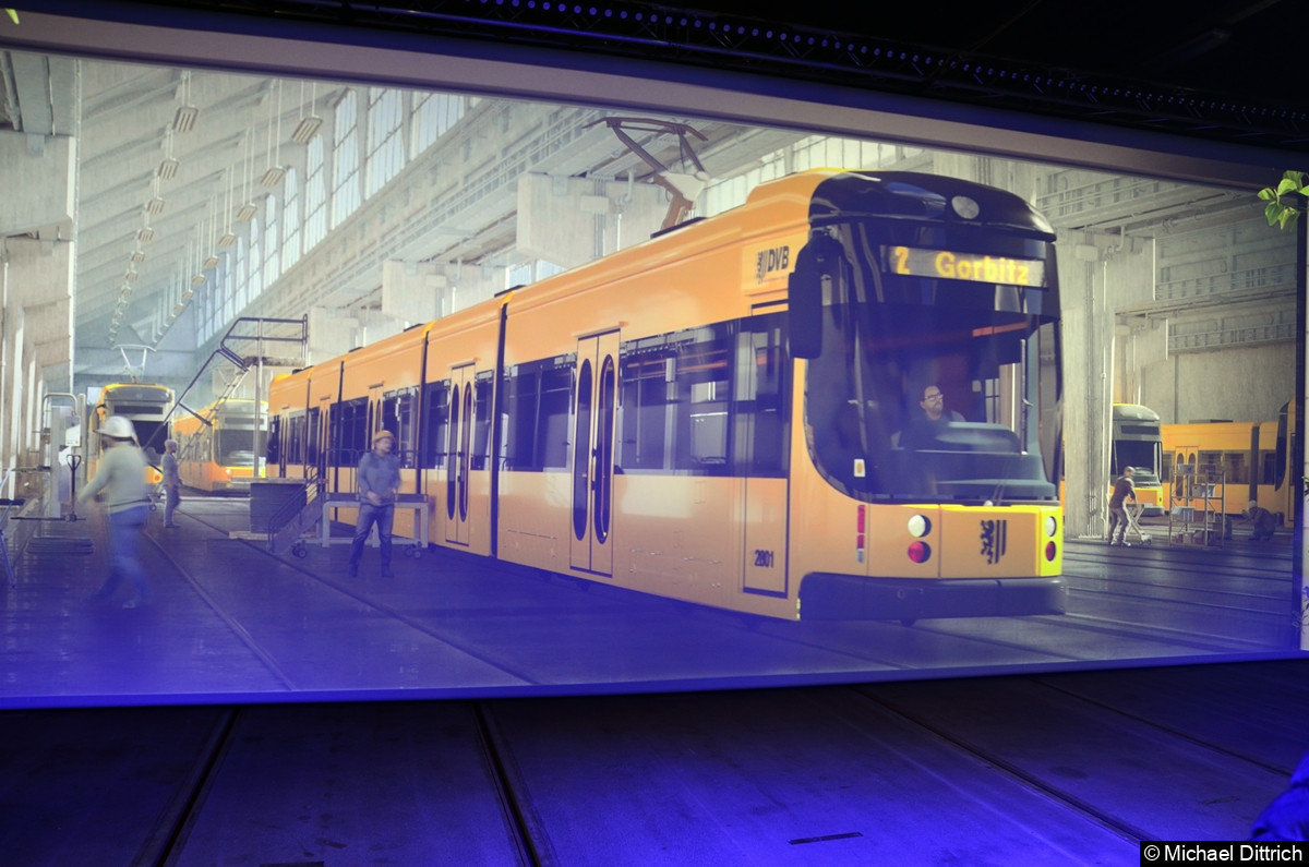 Bild: Einer der letzten Neuzugänge war der NGT 12 DD. Er wurde ab 2003 beschafft und mit 45 Meter Länge die Längste im Bestand der DVB.