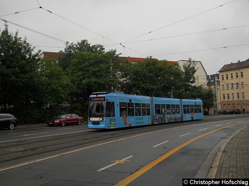 Bild: TW 615 auf dem Weg zur Haltestelle Augustinerkolster .