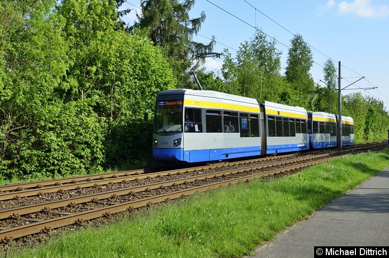 Bild: 1333 + 1325 als Linie 7 zwischen den Haltestellen Strabf. Paunsdorf und Am Vorwerk.