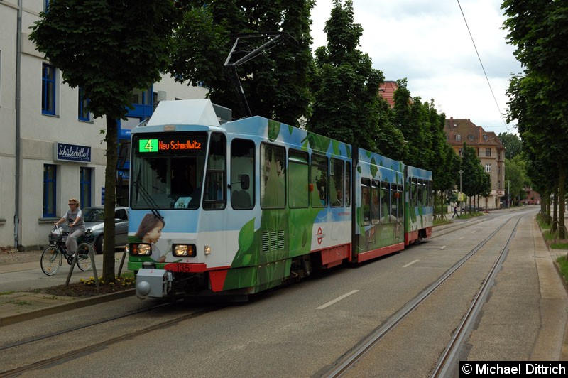 Bild: Wagen 135 als Linie 4 kurz vor der Haltestelle Bonnaskenplatz.