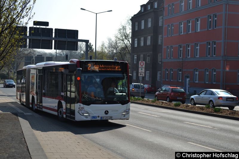 Bild: Wagen 439 als SEV 2 zur Messe am Gothaer Platz.