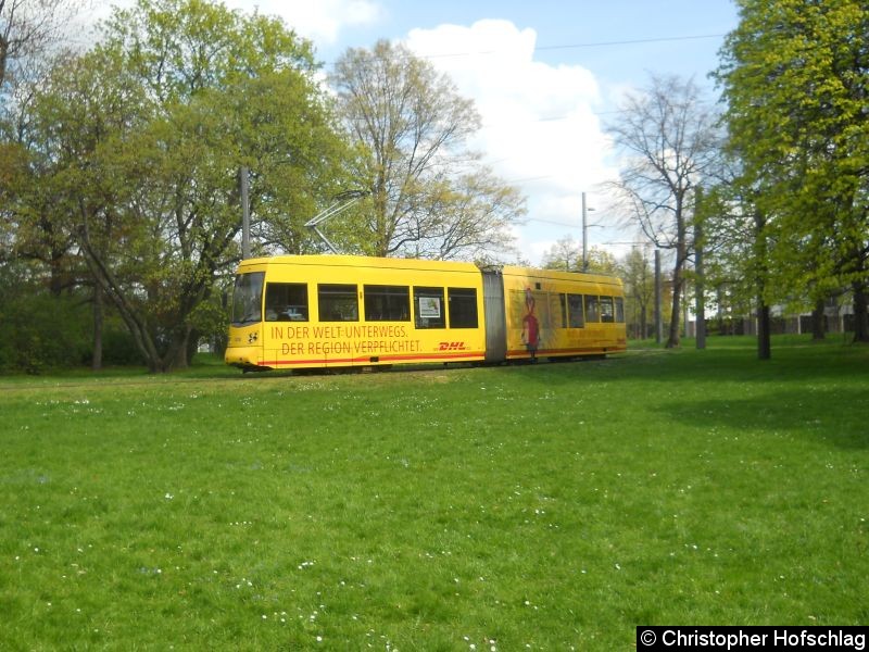 Bild: TW 1318 in der Schleife Naunhofer Straße.