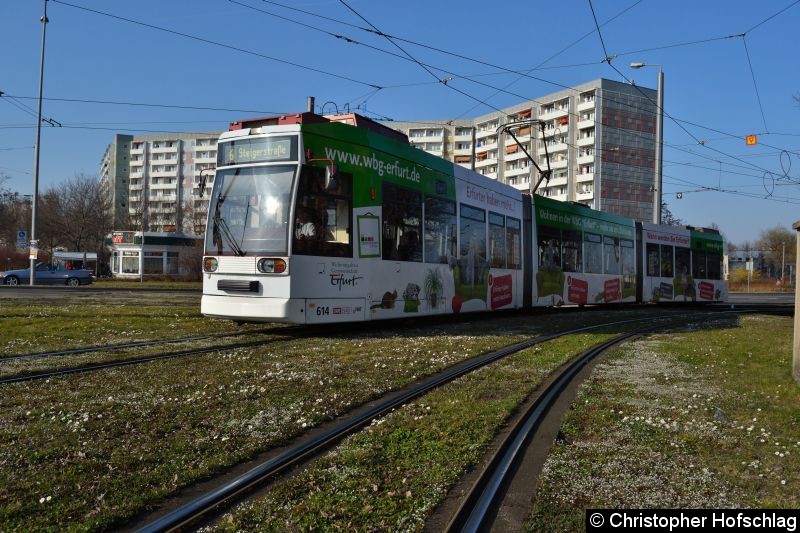 Bild: TW 614 als Linie 6 am Gleisdreieck Warschauer Straße.