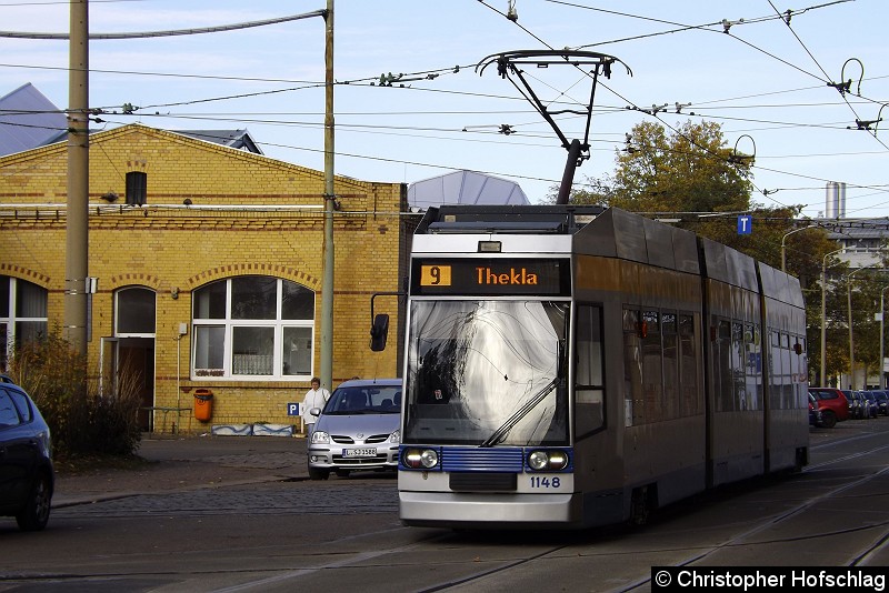 Bild: Kurz vor der Haltestelle Apelstraße,Straßenbahnhof.