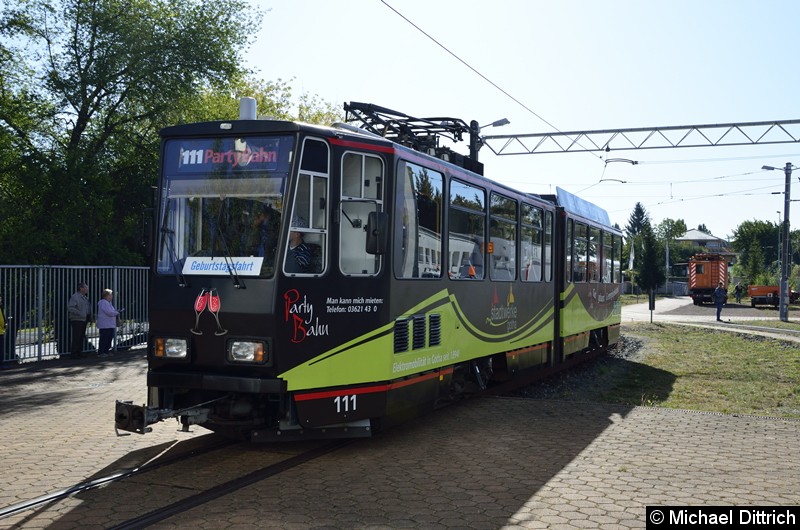 Partytram auf dem Betriebshof.