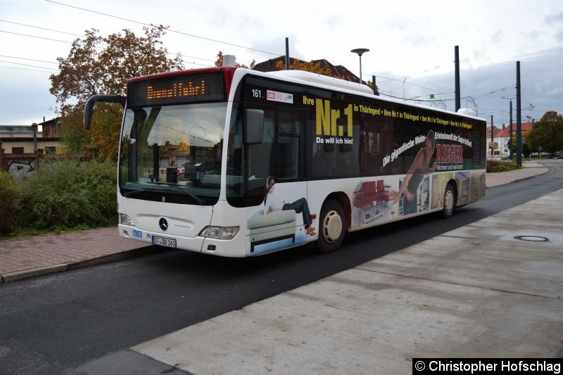 Bild: Wagen 161 als Dienstfahrt in der Grubenstraße.