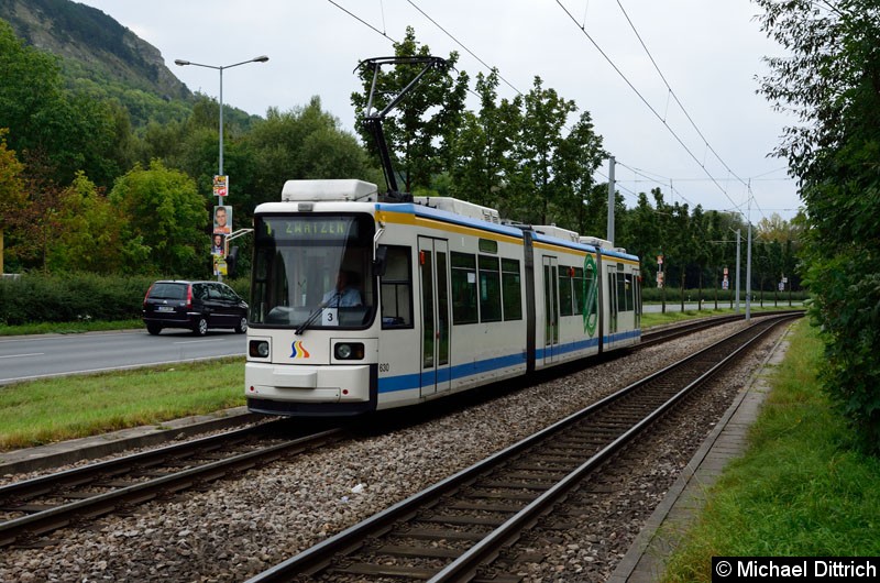Bild: 630 als Linie 1 kurz vor der Haltestelle Jenertal.