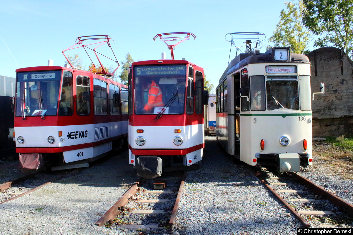 KT4D 401 und 405 und TW 136 im BW Weimar.