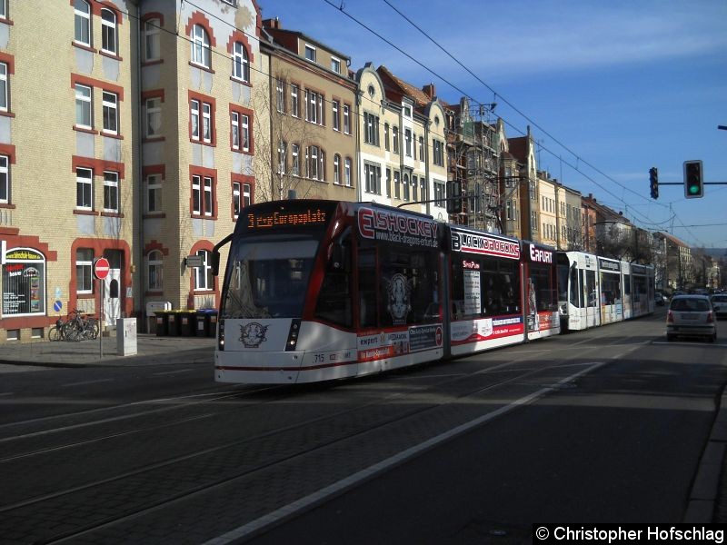 Bild: TW 715+634 auf der Linie 3 Nordhäuser Straße/Treppenstraße.