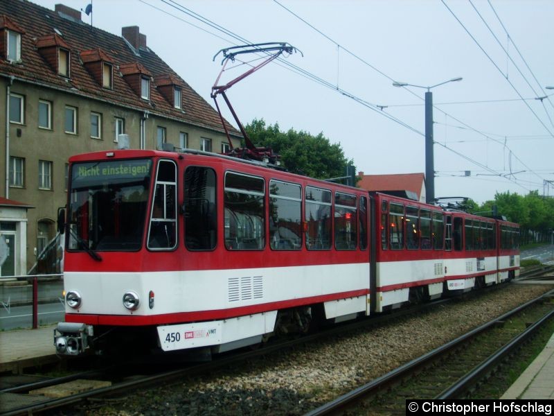 Bild: TW 450+490 am Klinikum als Dienstfahrt.