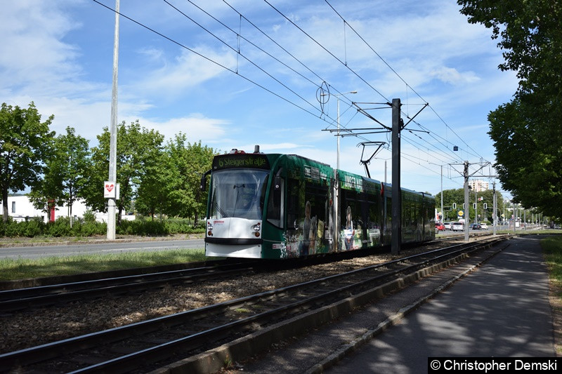 Bild: TW 656 als Linie 6 auf der Nordhäuser Straße.