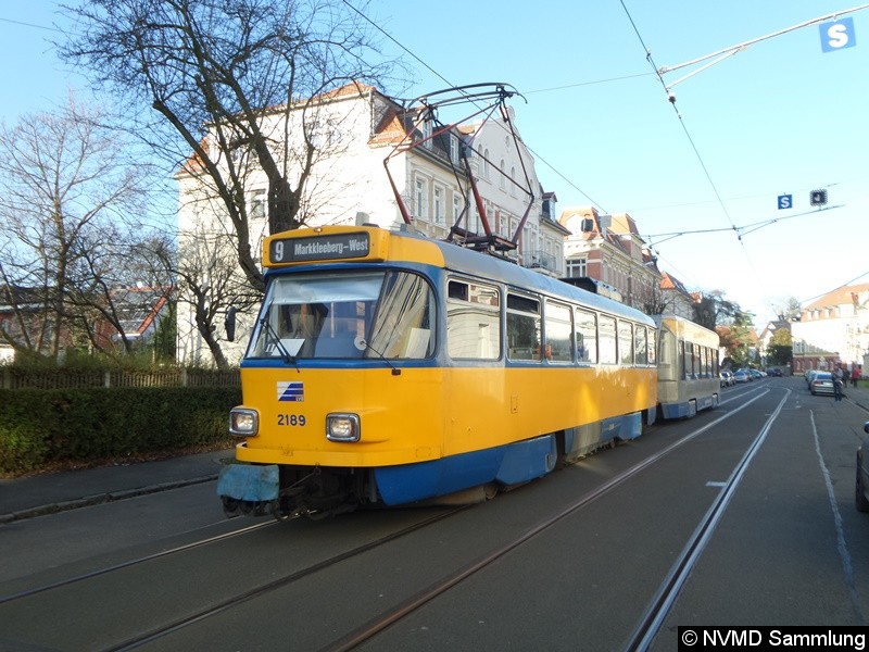 Bild: TW 2189+NB4 an der  Haltestelle Markkleeberg, Ring