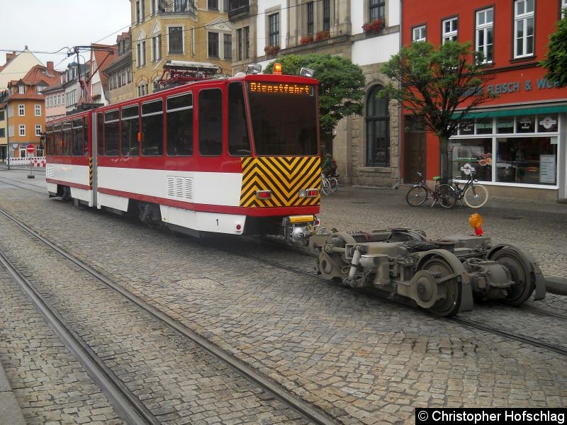 Bild: ATW1 mit meinen Tatradrehgestell auf den Weg zum Betriebshof Nordhäuser Straße.