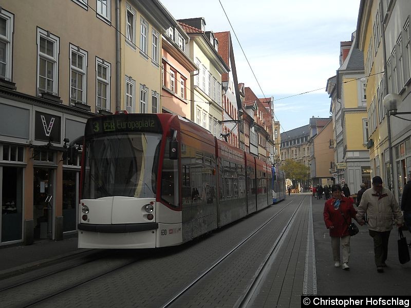 Bild: TW 630+709 auf der Linie 3 in der Markstraße.