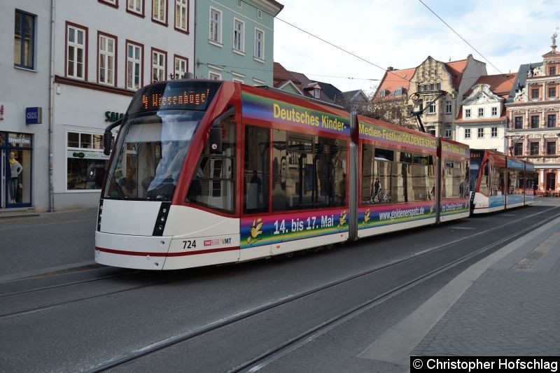 Bild: TW 724+717 als Linie 4 am Fischmarkt.