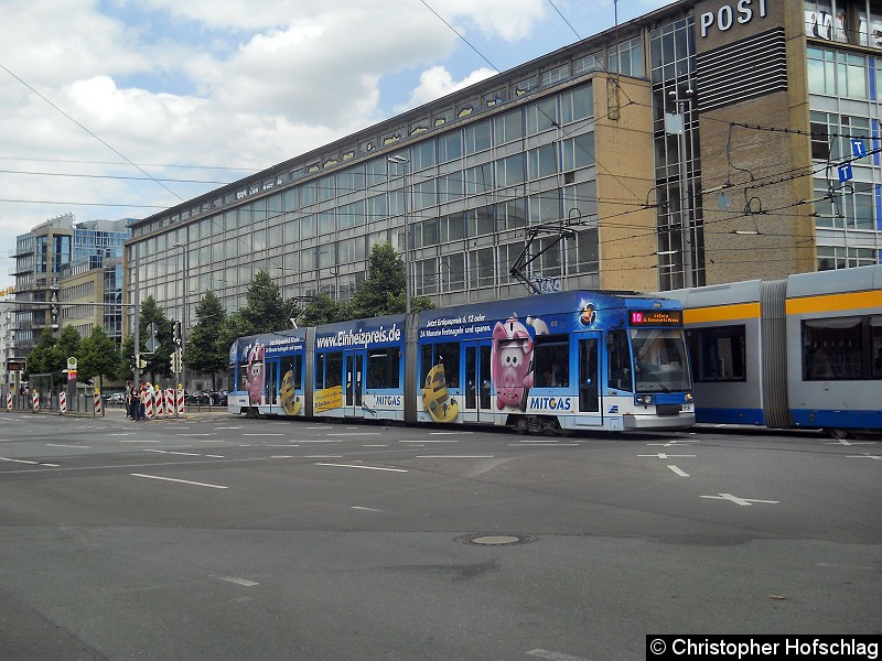 Bild: Als Linie 10 am Augustusplatz.