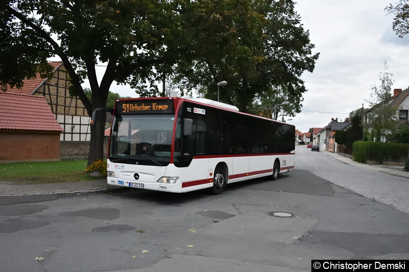 Bild: Wagen 182 als Linie 51 an der Endstelle Schloss Molsdorf