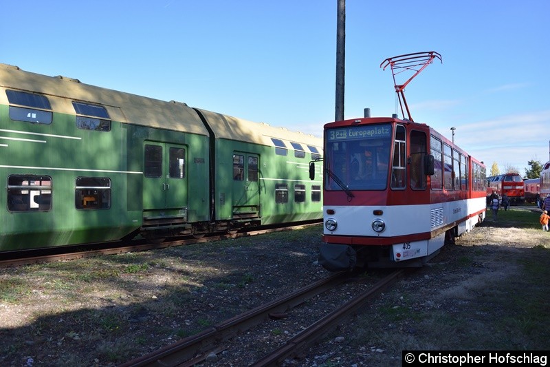 Bild: TW 405 in seiner neuen Heimat in BW Weimar.