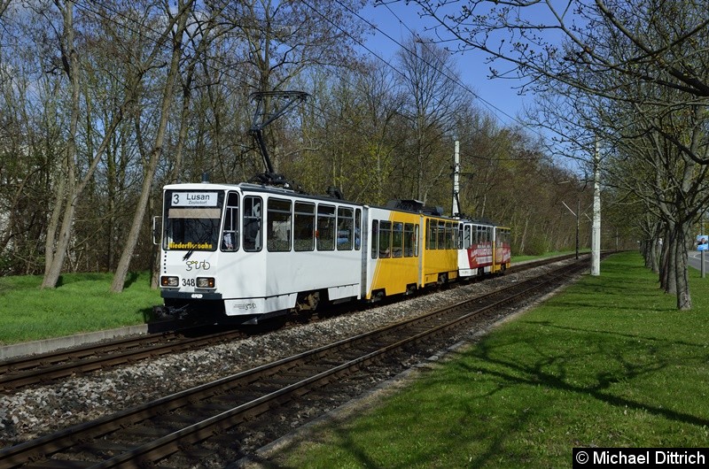 348 + 314 erreichen als Linie 3 die Endstelle Lusan, Zeulsdorf.