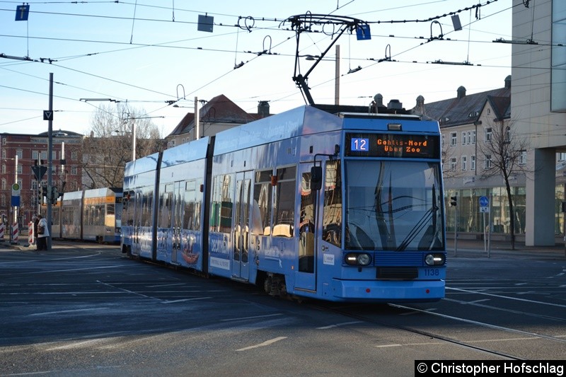 Bild: TW 1138 als Linie 12 am Augustusplatz