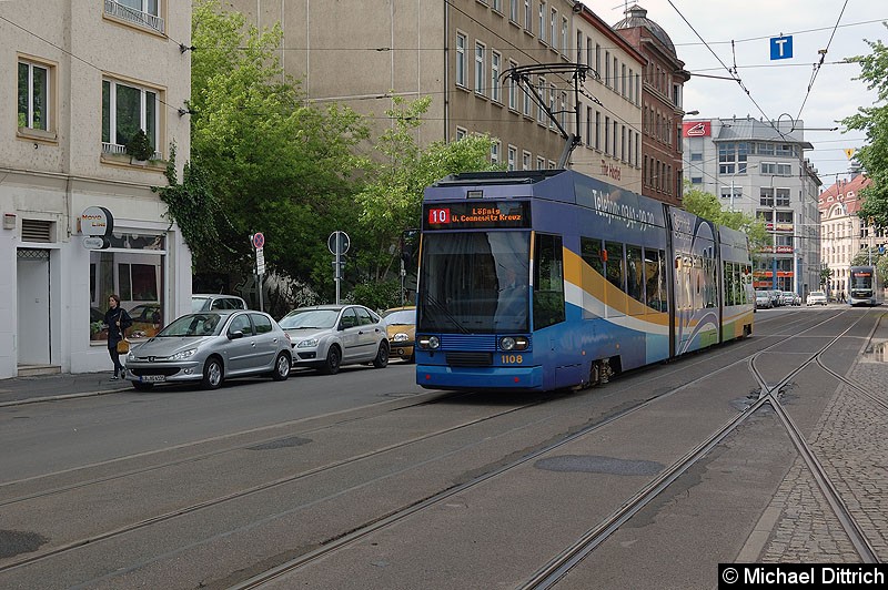 Bild: 1108 als Linie 10 kurz vor dem Hauptbahnhof.