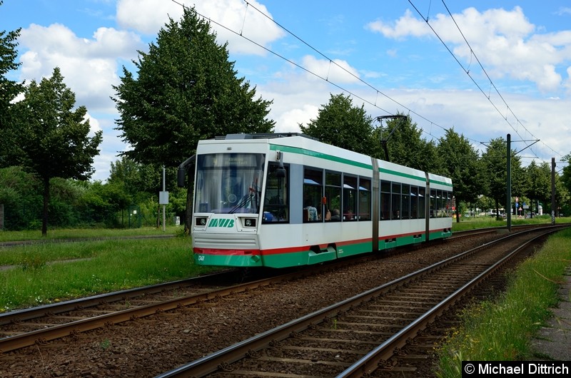 Bild: 1341 als Linie 4 zwischen den Haltestellen Albert-Vater-Str. und Rennetal.