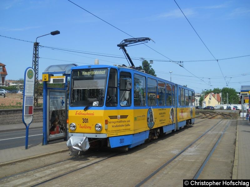 Bild: TW 301 an der Huttenstraße.