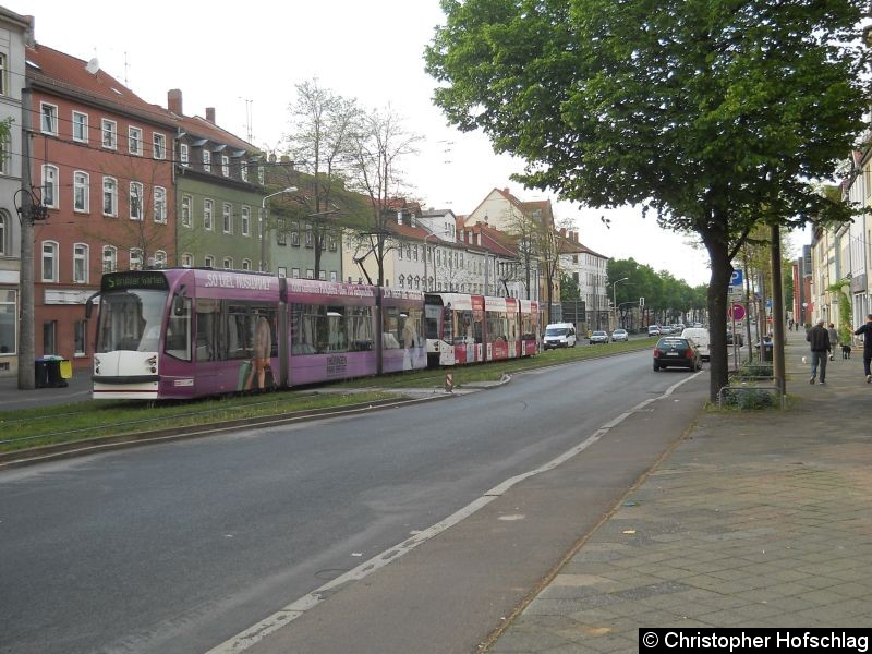 Bild: TW 703+705 in der Magdeburger Allee.