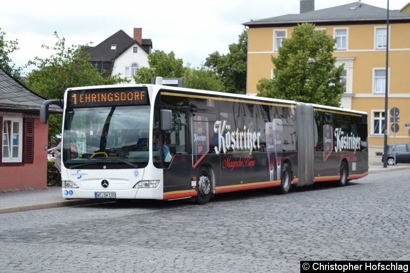 Bild: Wagen 135 als Linie 1 am Hauptbahnhof.